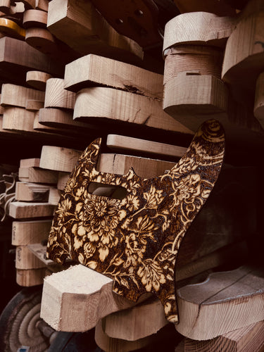 Floral Model-T Pyrography Pickguard