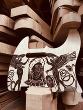 Load image into Gallery viewer, Greek Imagery Pyrography Pickguard