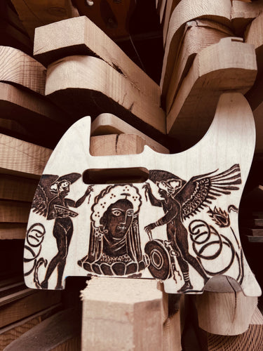 Greek Imagery Pyrography Pickguard