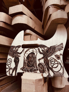 Greek Imagery Pyrography Pickguard