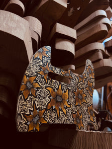 Hand-illustrated Floral Model-T Pickguard