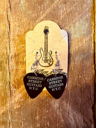 Carmine Street Guitars Pick Earrings x Black with Fishhook